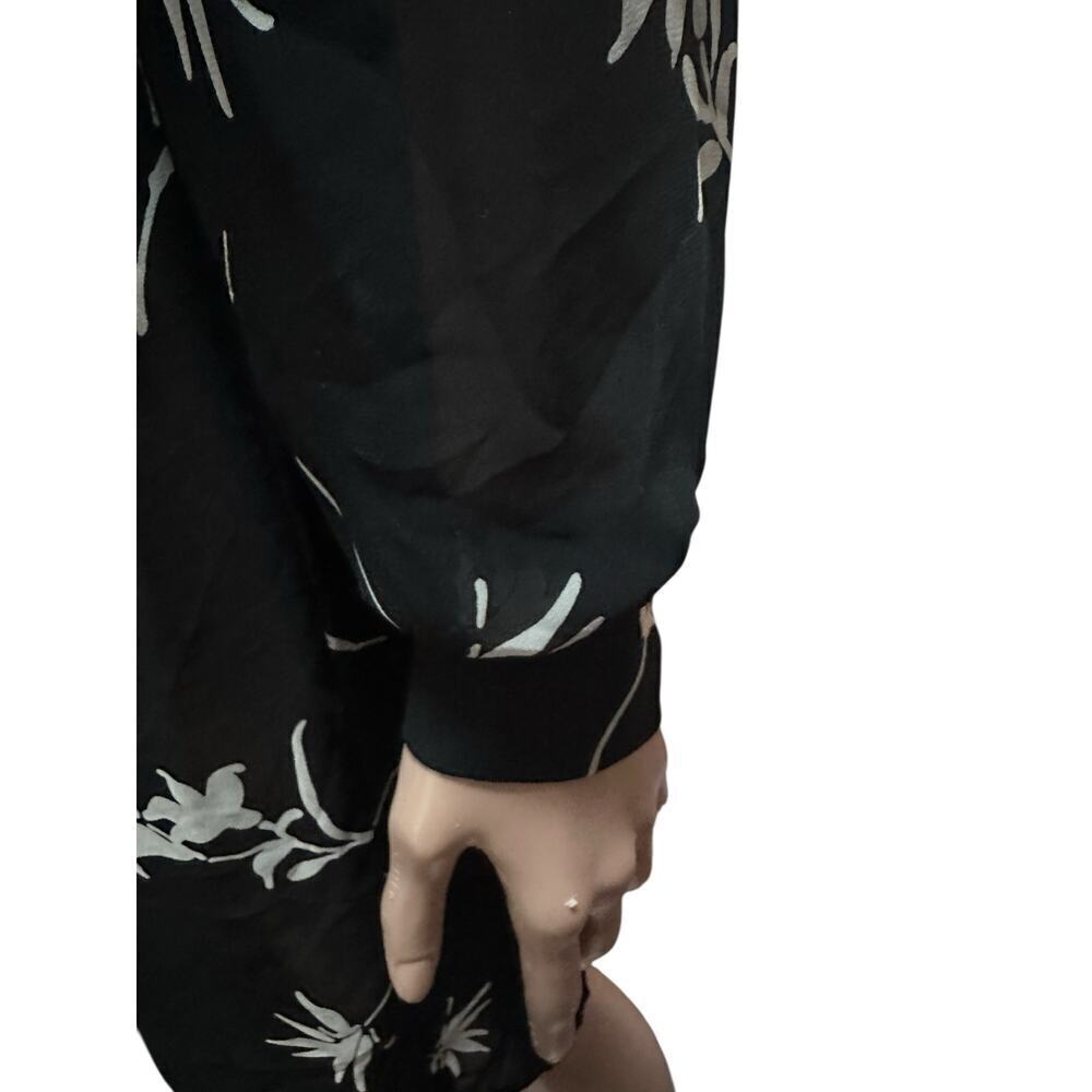 VANY Women’s Sheer Black Floral ButtonDown Shirt Dress Long Sleeve Cover-Up.SZ-8 - Picture 5 of 8